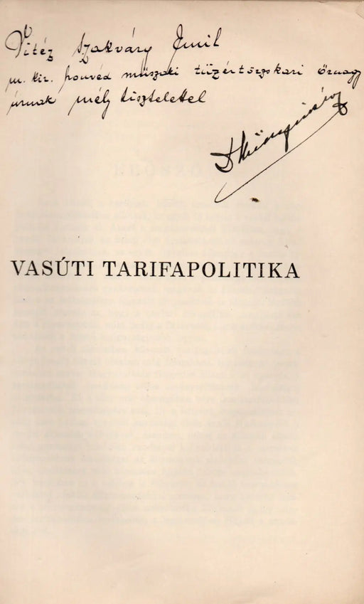Vasúti tarifapolitika - Oskola Antikvárium