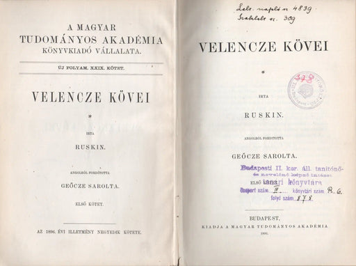 Velencze kövei I - III. - Oskola Antikvárium