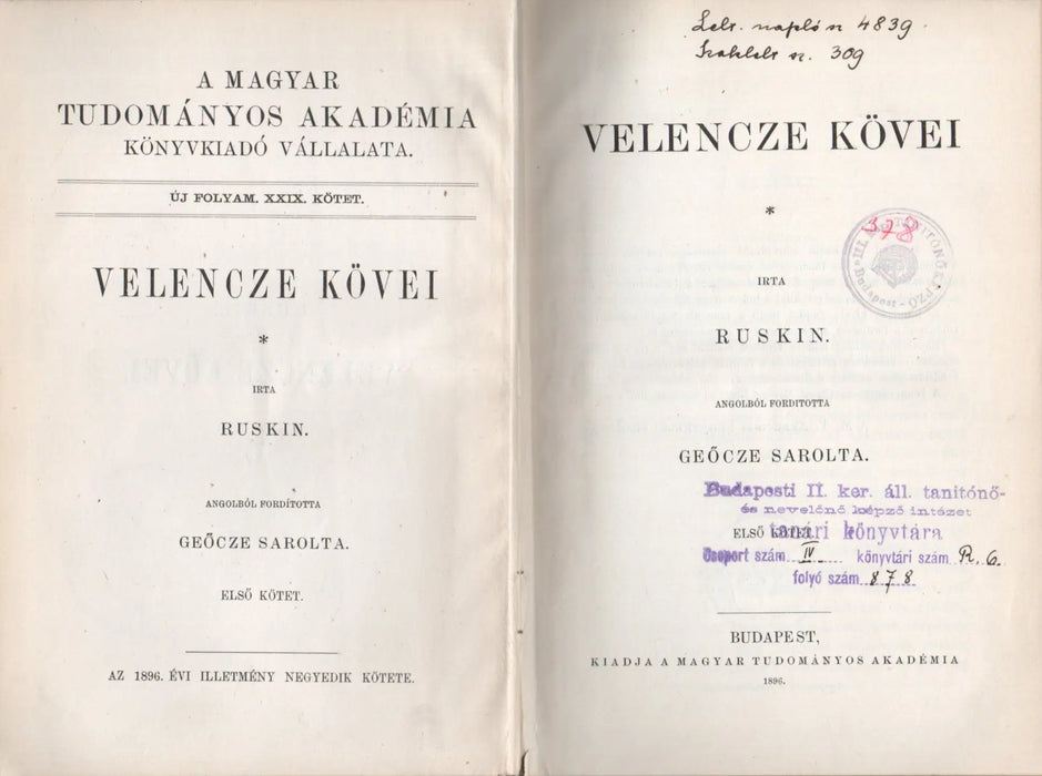 Velencze kövei I - III. - Oskola Antikvárium