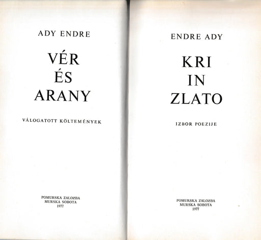 Vér és arany - Kri in zlato - Oskola Antikvárium