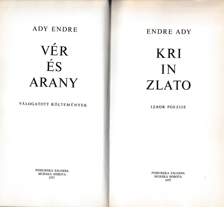 Vér és arany - Kri in zlato - Oskola Antikvárium