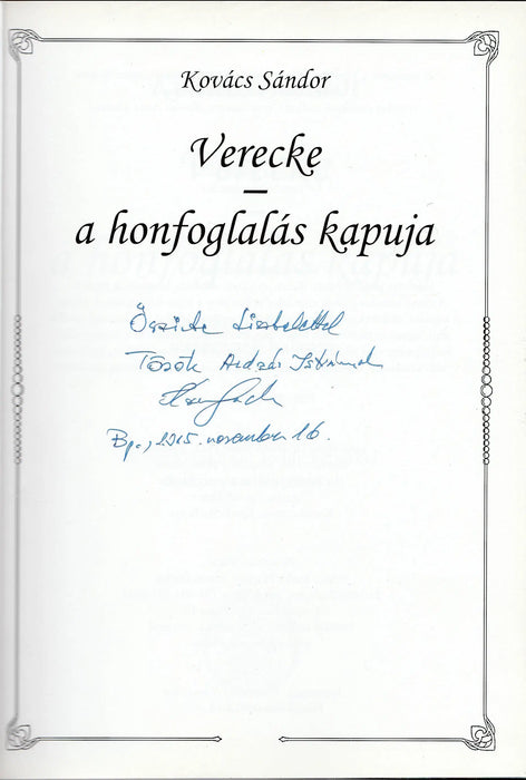 Verecke - a honfoglalás kapuja - Oskola Antikvárium