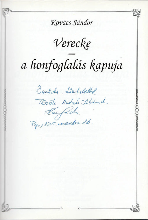 Verecke - a honfoglalás kapuja - Oskola Antikvárium