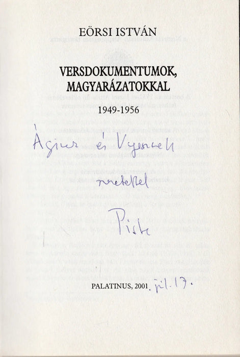Versdokumentumok magyarázatokkal - Oskola Antikvárium