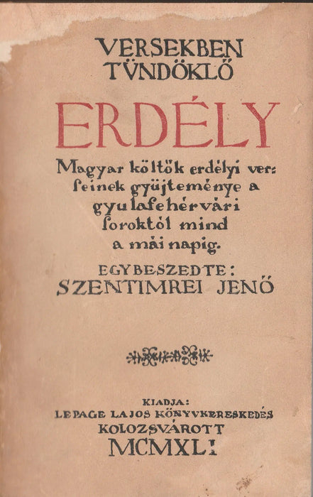 Versekben tündöklő Erdély - Oskola Antikvárium