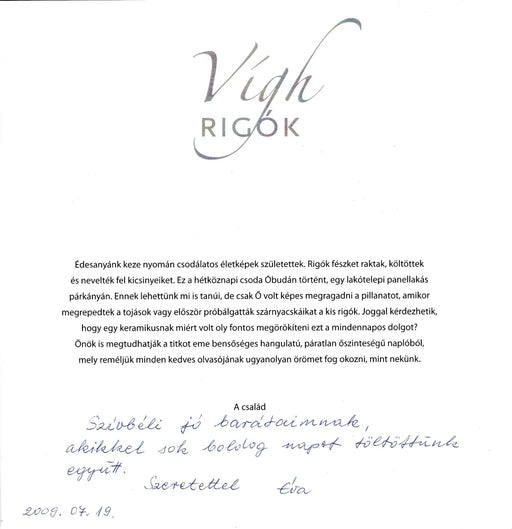 Vígh rigók - Oskola Antikvárium