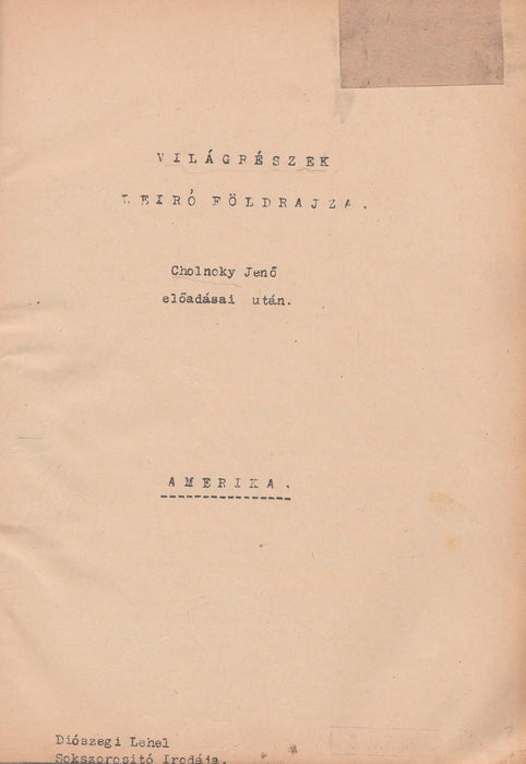 Világrészek leíró földrajza - Oskola Antikvárium
