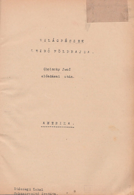 Világrészek leíró földrajza - Oskola Antikvárium