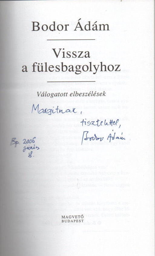 Vissza a fülesbagolyhoz - Oskola Antikvárium