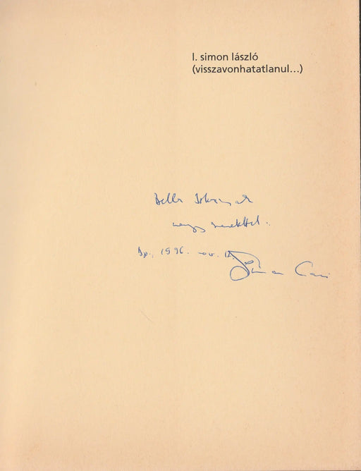 (visszavonhatatlanul...) - Oskola Antikvárium