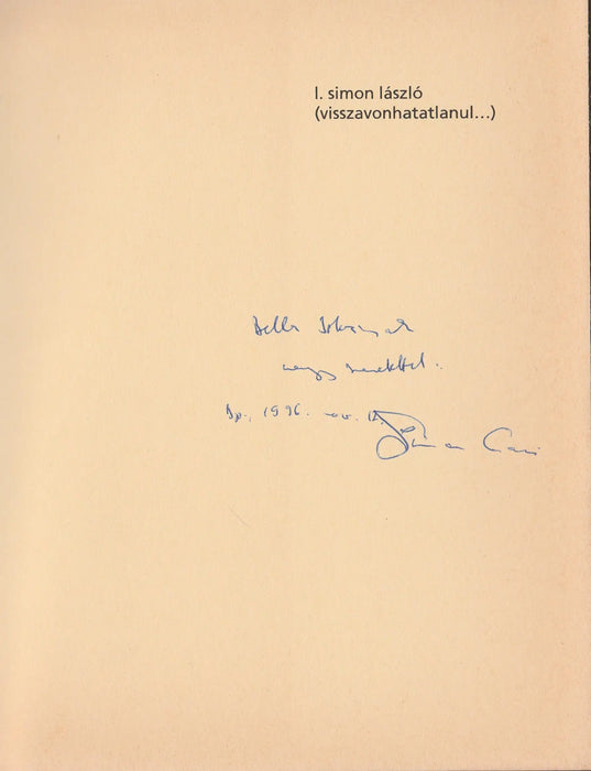 (visszavonhatatlanul...) - Oskola Antikvárium
