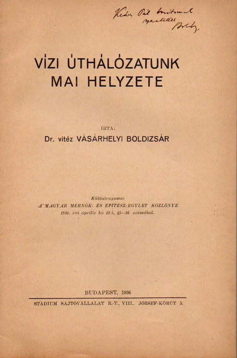Vízi úthálózatunk mai helyzete - Oskola Antikvárium