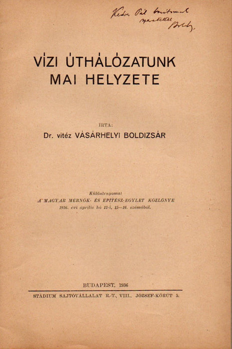 Vízi úthálózatunk mai helyzete - Oskola Antikvárium