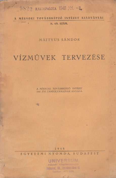 Vízművek tervezése - Oskola Antikvárium
