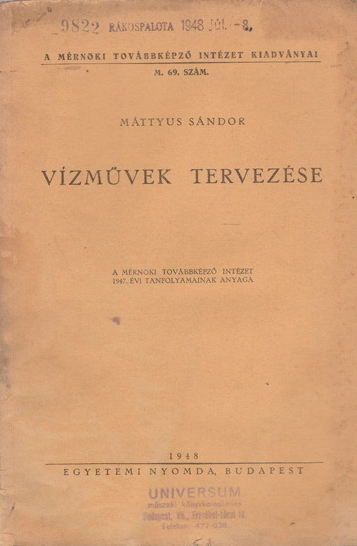 Vízművek tervezése - Oskola Antikvárium