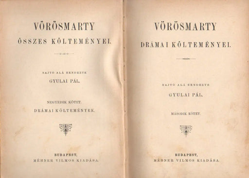 Vörösmarty összes művei IV. - Oskola Antikvárium