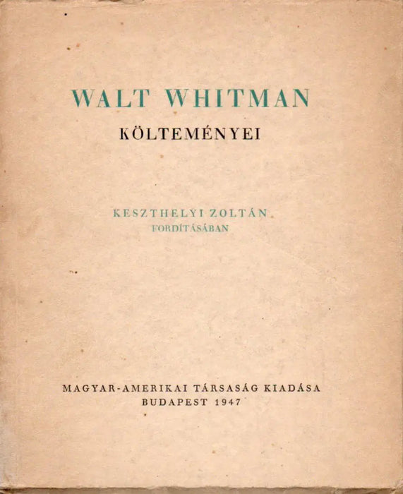 Walt Whitman költeményei - Oskola Antikvárium