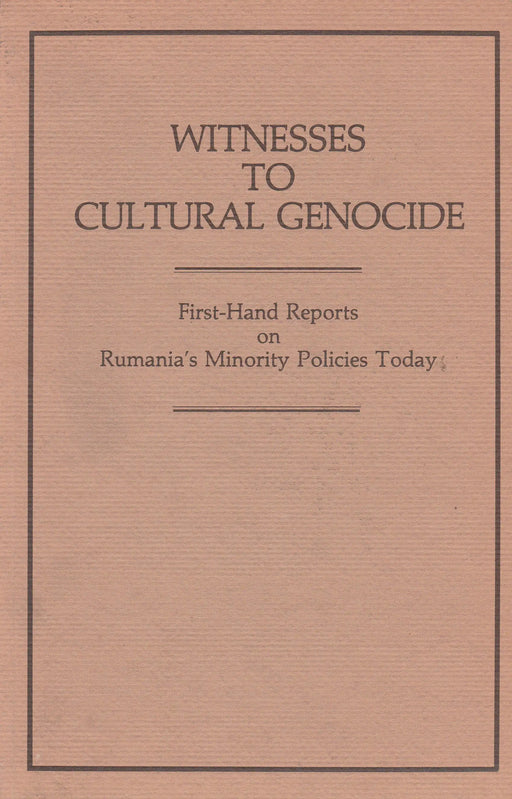 Witnesses to Cultural Genocide - Oskola Antikvárium