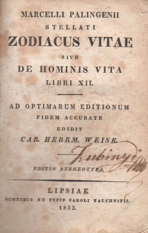 Zodiacus Vitae - Oskola Antikvárium