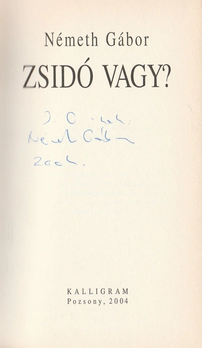 Zsidó vagy? - Oskola Antikvárium